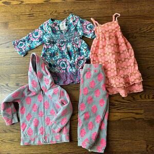 Toddler Girl Peek Bundle (high-end hoodie sweatsuit & dresses)  18-24 months